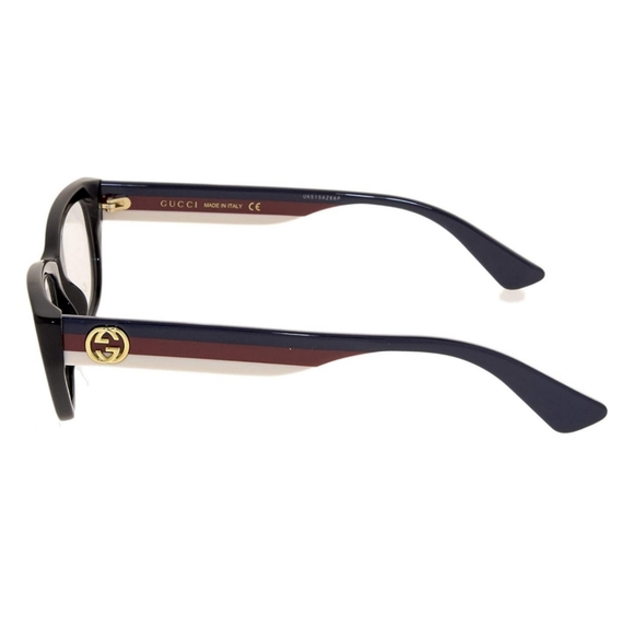 Authentic Gucci Black Blue Red Cream Stripe Logo Optical Frames - Picture 5 of 13